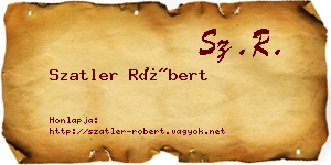 Szatler Róbert névjegykártya